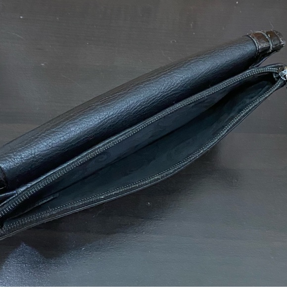 BRIGHTON Eve Delight Black Leather Croc Leather Trims Large Wallet - Picture 4 of 13